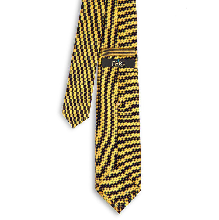 Cravatta in Cotone Filoscozia® - fil à fil Blu/Ocra -