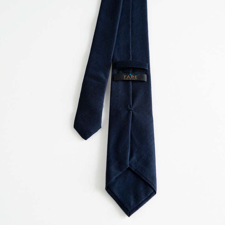 Tie in Filoscozia Cotton in fil à fil dark-blue