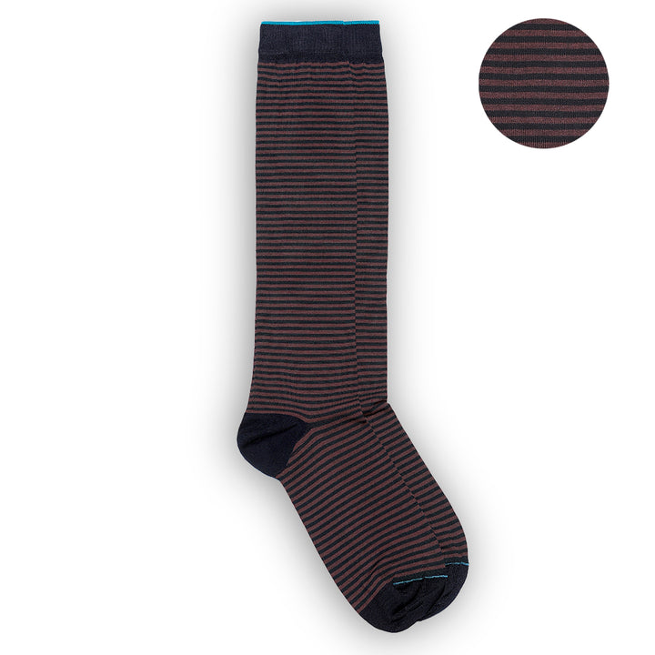 3- kit Filoscozia® Stretch Cotton Long Socks - mixed striped -