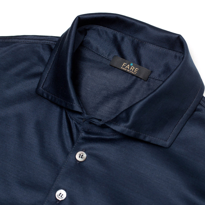 Polo shirt short sleeved - blue -
