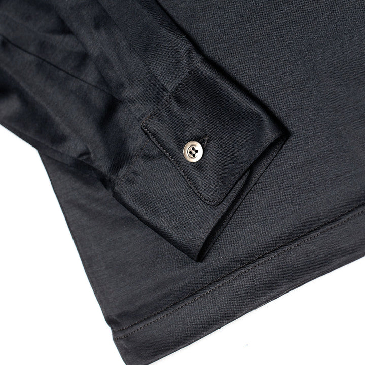 Polo shirt long sleeved  - asphalt -
