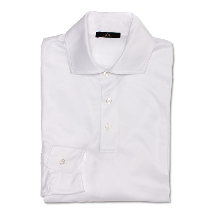 Polo shirt Long sleeved - white -