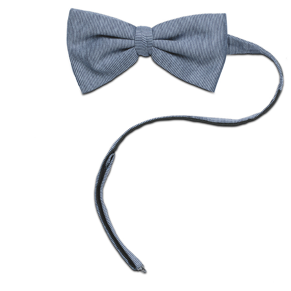 Bow Tie in Filoscozia® Cotton in fil à fil light blue