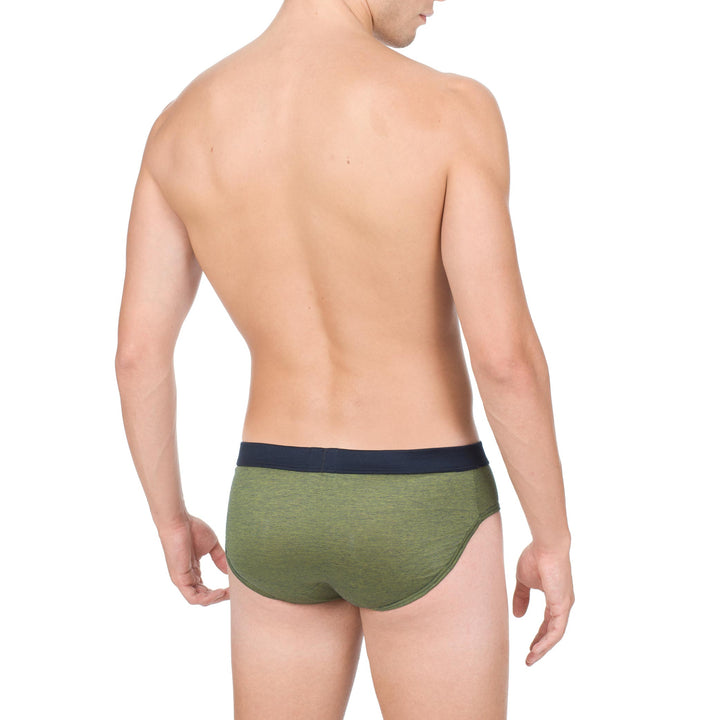 Briefs - fil à fil green waistband plain -