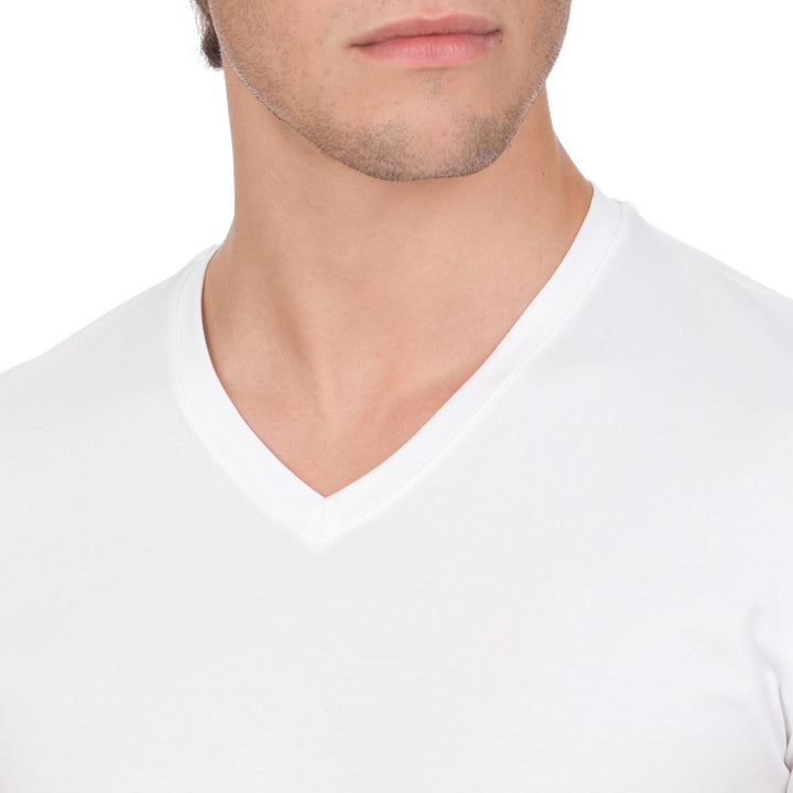 T-shirt V-Neck Short Sleeve - white -