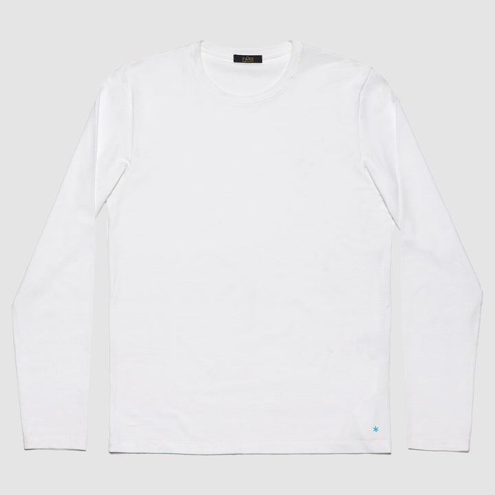 T-shirt Crew Neck Long Sleeve - white -
