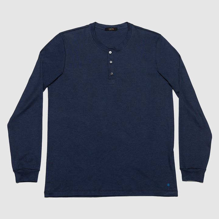 T-shirt neck line with three button long sleeve