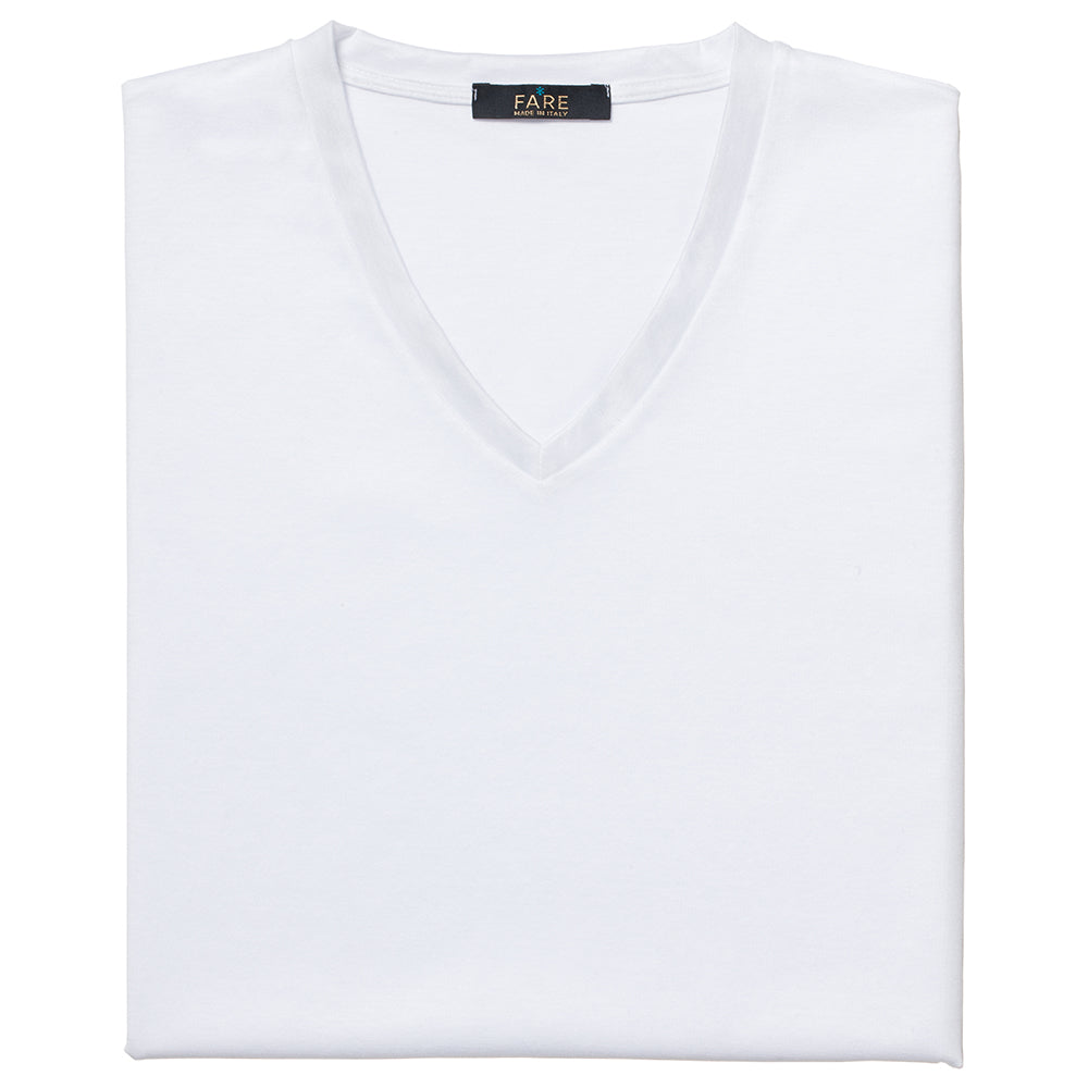 T-shirt V-Neck Short Sleeve - white -