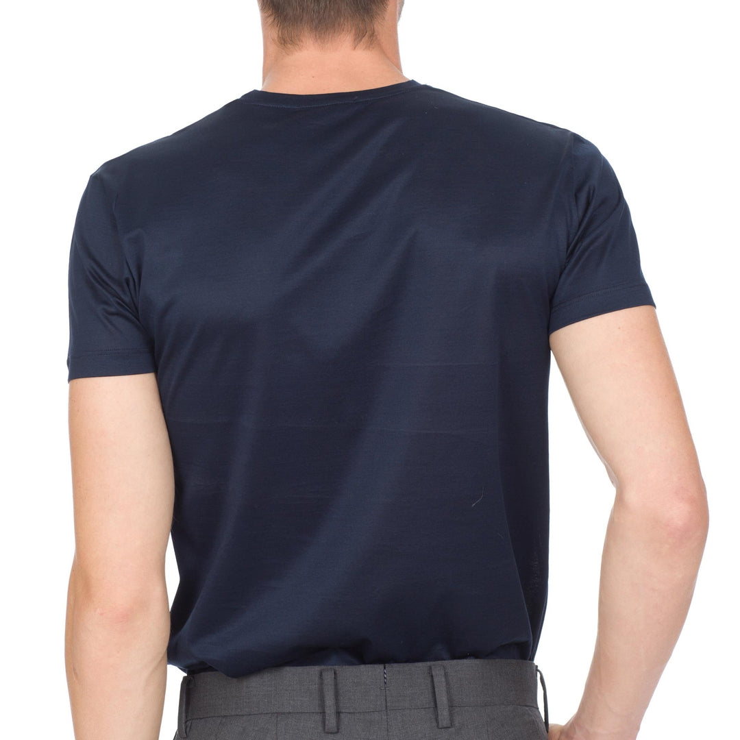 T-Shirt Manica Corta Scollo V - blu -