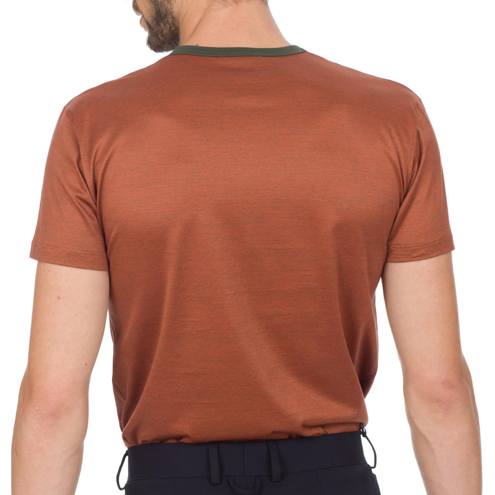 T-shirt Crew Neck Short Sleeve - fil à fil orange -