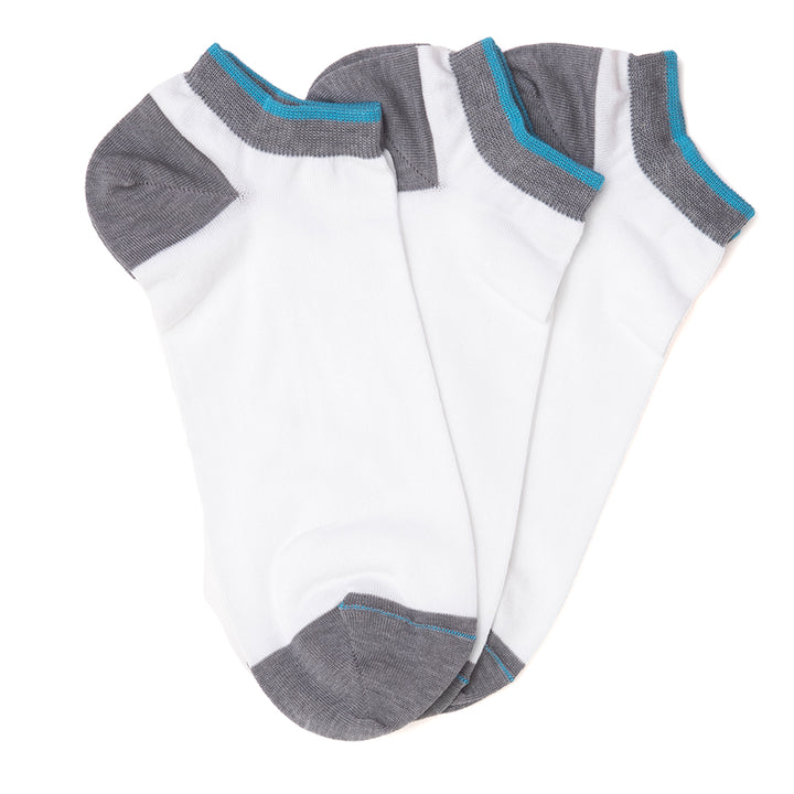 3- kit Filoscozia® Stretch Cotton Super Short Socks - white colours -